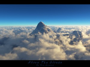 Cloudscape over mountains